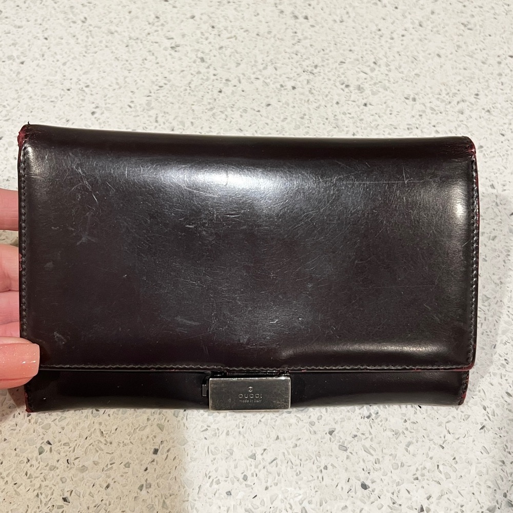 Gucci Authentic Dark Brown Leather Wallet